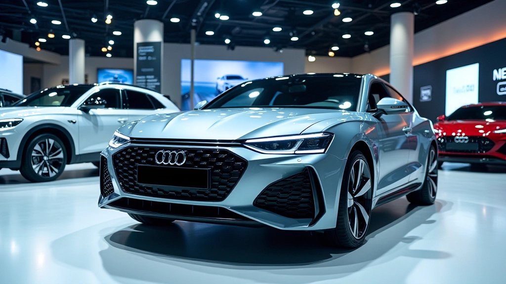 Jauni automobiļu modeļi izstādē ar inovatīviem dizaina elementiem